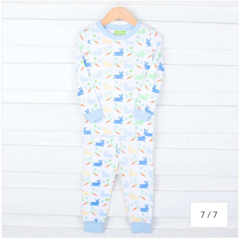 Classic Whimsy Blue Bunny Wonderland Pajamas - Like new 12mo